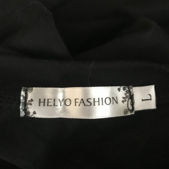 Helyo Fashion Black Short Sleeve Dress w/Seam Pockets Large - Picture 11 of 11